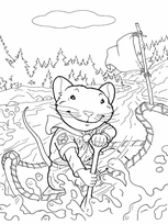 coloriage Stuart little en boy scoot